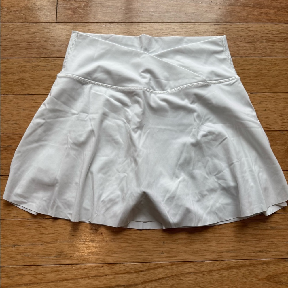 White athletic skirt with built-in shorts